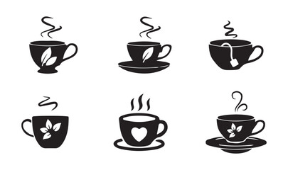 Obraz premium coffee cup icon, Coffee cup silhouette , Tea Cup icon, tea doodle collection icon, vector illustration