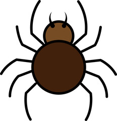 Spider Halloween Icon Creepy Filled Symbol for Party Decorations and Digital Design. Halloween spider icon in filled style, perfect for spooky party designs, banners, flyers, apps, websites, branding,