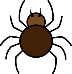 Spider Halloween Icon Creepy Filled Symbol for Party Decorations and Digital Design. Halloween spider icon in filled style, perfect for spooky party designs, banners, flyers, apps, websites, branding,