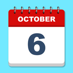 October calendar icon on a blue background