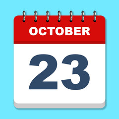 October calendar icon on a blue background