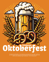 Happy Friends in Traditional Bavarian Costume Toasting Large Beer Mugs at Oktoberfest Festival in Munich German