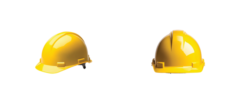Yellow hard hat design for construction and safety concepts