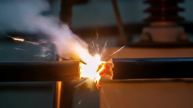 electrical short circuit arc discharge explosion