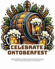 Happy Friends in Traditional Bavarian Costume Toasting Large Beer Mugs at Oktoberfest Festival in Munich German