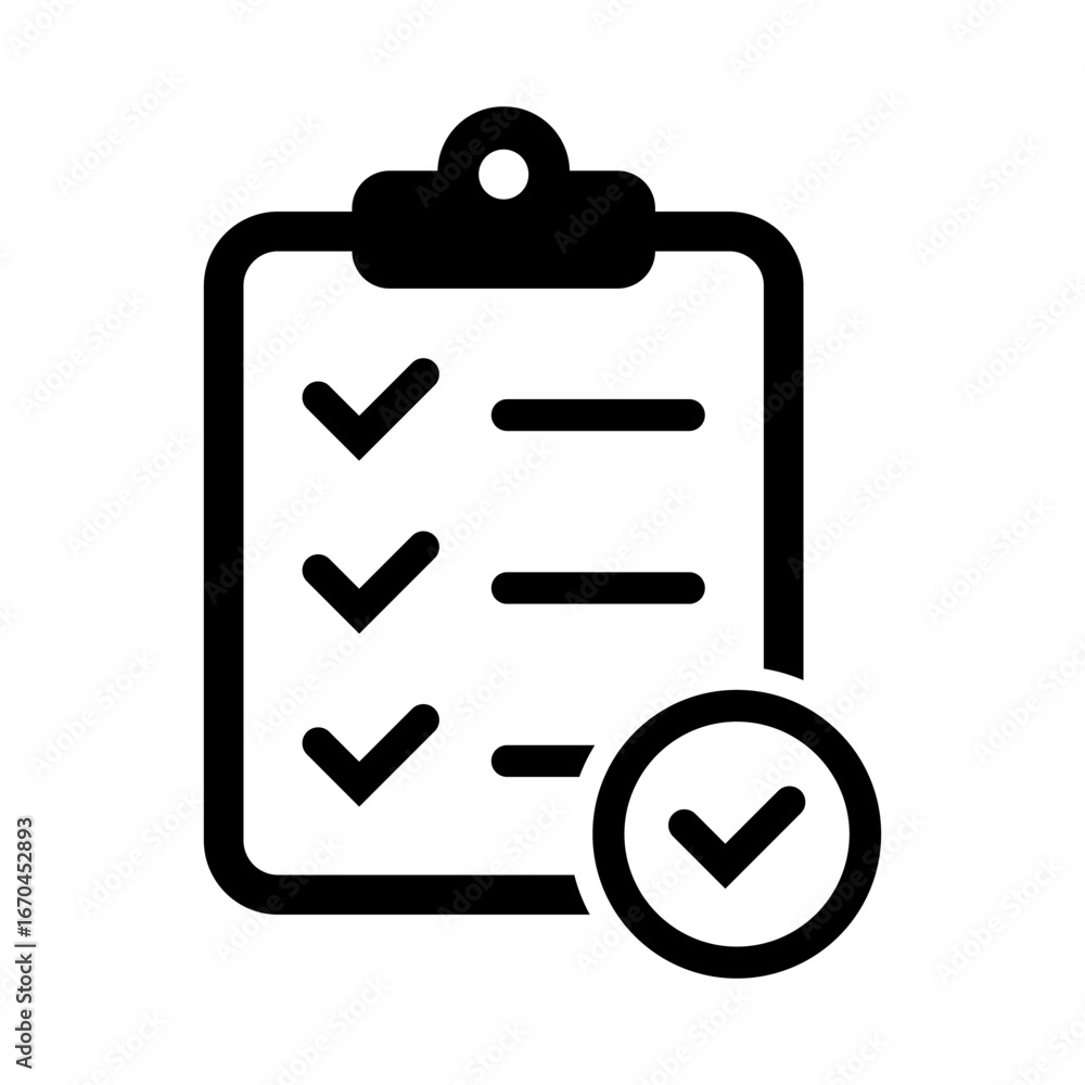Aufkleber clipboard icon. clipboard with check mark icon. checklist sign symbol for web site and app design.