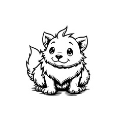 Charming feline friend illustration radiating warmth joy innocence suitable children storybooks