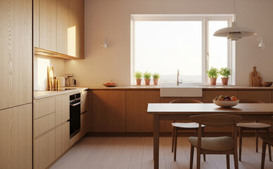 Minimalist Scandinavian Kitchen With Morning Light