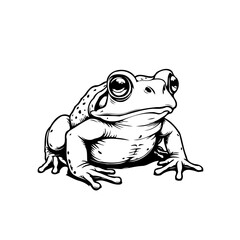 Detailed illustration of an amphibian frog with captivating bulging eyes showcasing its unique