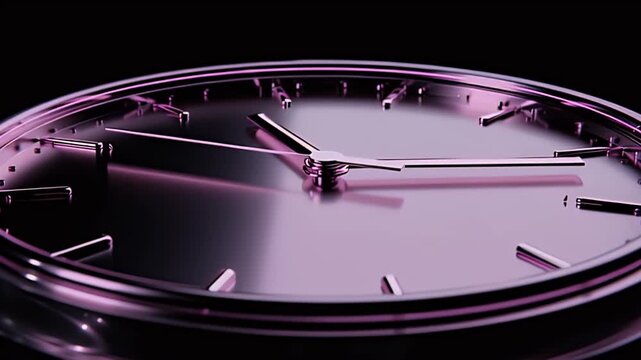 High resolution purple watch AI generated video luxurious minimalist design timelapse jewelry. Elegant chronograph timepiece AI generated video luxury watchmaking 3D render fashion accessory.