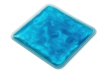 Blue cooling gel pad isolated on transparent background