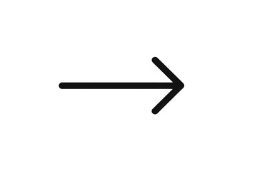 Obraz premium Simple black arrow pointing to the right, isolated on transparent background