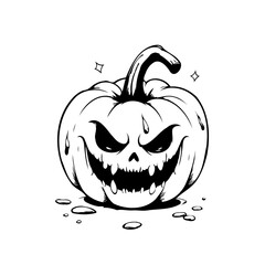 Intricate halloween pumpkin face artwork evokes spooky season chills and thrills with seasonal