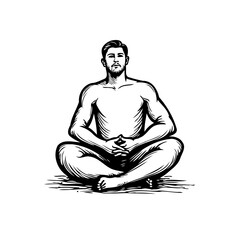 Meditative tranquility serene pose a balanced state of mind achieving inner peace focus