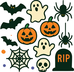 Halloween icons set vector