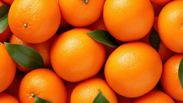 Overhead fresh orange fruit citrus closeup abundance peel leaf vibrant healthy snack still life arranged ripe creating vivid color and natural