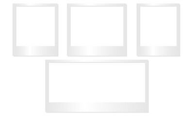 Photo Frames Set, Polaroid, Adhesive Tape, Empty, Mockup, Isolated, Memories, Template, Transparent
