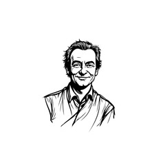 Portrait of a smiling man expressive lines conveying his personality and character captured