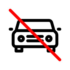 No car line icon. No parking sign. Vector graphics