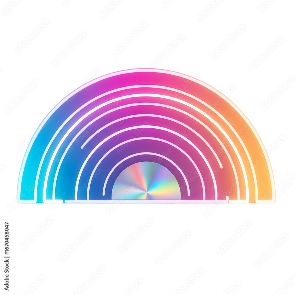 Poster vibrant abstract rainbow arch with colorful gradients and soft glow effect beautifully displayed on 