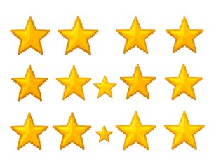 Pixelated gold stars