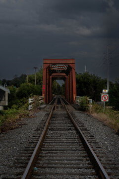 railroad tracks in the countryside