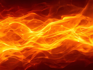 Fototapeta premium Abstract fiery background with flowing orange and red flames, representing heat and energy.