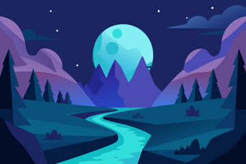 Obraz premium night city landscape