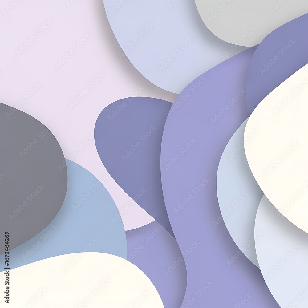 Poster soft pastel curves: modern abstract background with overlapping shapes