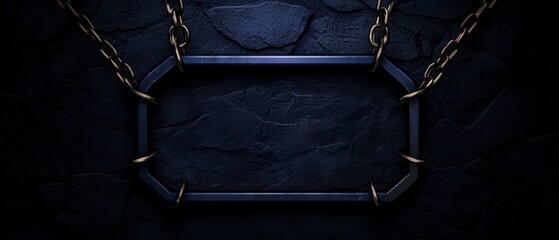 Halloween background with dark metal sign. Eerie october backdrop featuring a shadowy iron placard perfect for festive autumn celebration spooky night scene and creepy haunted house