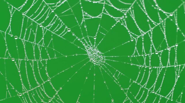 spider web with dew