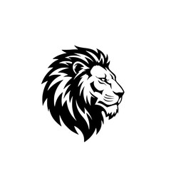 Fototapeta premium Lion head silhouette, vector and illustration