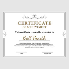 Patterned vintage award certificate vector illustration