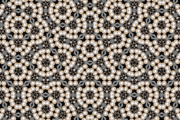 Fototapeta premium Seamless Perspective Template Background Art Luxury Tile Texture Cloth Fabric Geometric Graphic Digital Symmetric Endless Design Wallpaper Fashion Interior Visual Textile Decoration Shape Pattern.