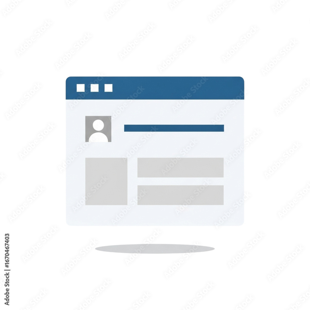 Fototapete modern user interface design with profile page elements on a digital screen concept transparent back