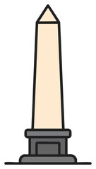 Vietnam Landmark Obelisk Monument Vector Illustration