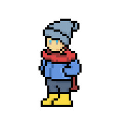 Obraz premium WINTER SNOW SUIT PIXEL ART