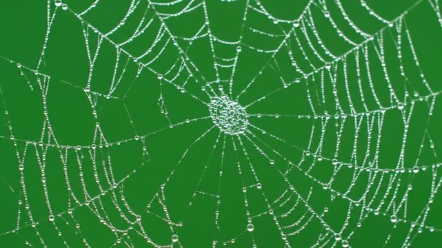 spider web with dew drops