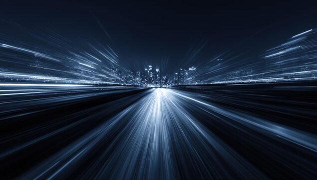 Night city highway streaks