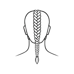 Person with braided hair seen from behind back head