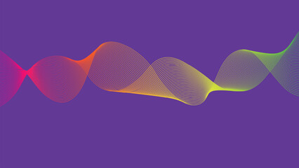 Colorful Abstract Wave on Purple Background – Gradient Flow Vector for Audio and Design Themes