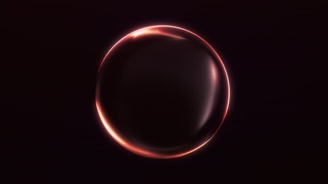 Glowing abstract orange energy sphere with smooth gradient light on dark background. Futuristic digital orb animation in 4K, seamless motion for modern design and creative projects.