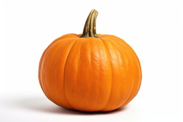 Vibrant orange pumpkin on white