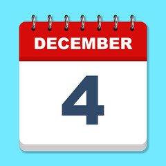 December calendar icon on a blue background