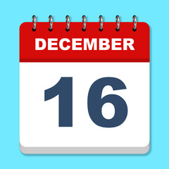 December calendar icon on a blue background