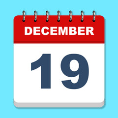 December calendar icon on a blue background