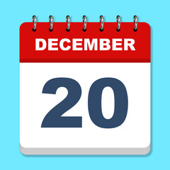 December calendar icon on a blue background