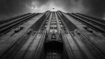 Fototapeta premium Monochrome skyscraper facade