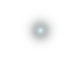 A soft, glowing light effect with a bright center, isolated on a transparent background, representing a lens flare or spark