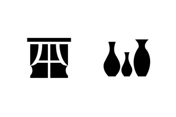 Silhouette a window vases object graphic